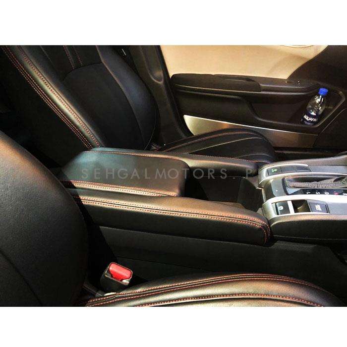 Honda Civic Red Stitch Leather Arm Rest Cover - Model 2016-2021