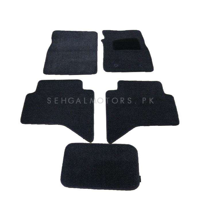 Toyota Hilux Vigo Luxury Carpet Irani Floor Mat Black Mix Design 5 Pcs - Model 2005-2016