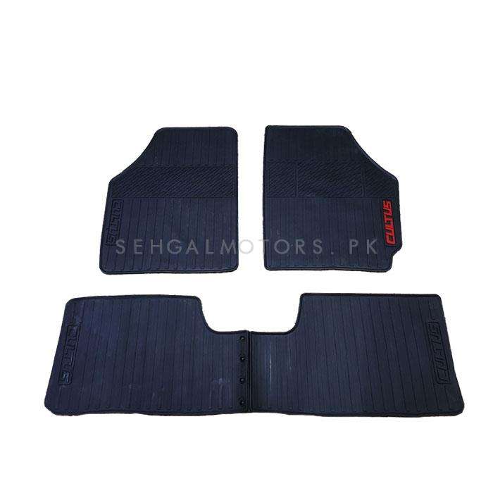 Suzuki Cultus Custom Fit PVC Rubber Floor Mat Black New Model Mix Design 3 Pcs - Model 2017-2021