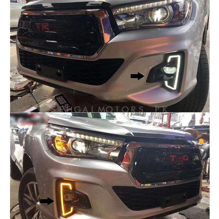 Toyota Hilux Rocco Fog Lamps Light DRL Covers Dual LED - Model 2016-2021