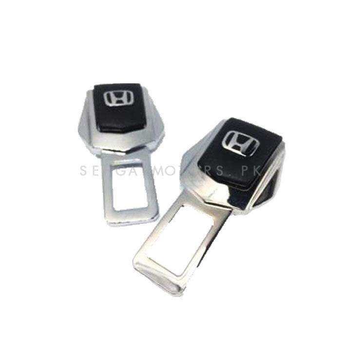 Honda Leather Logo Seat Belt Clip Black Chrome Version 2