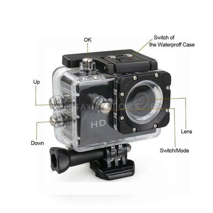 Action Sports Camera With Mounts Without Wifi