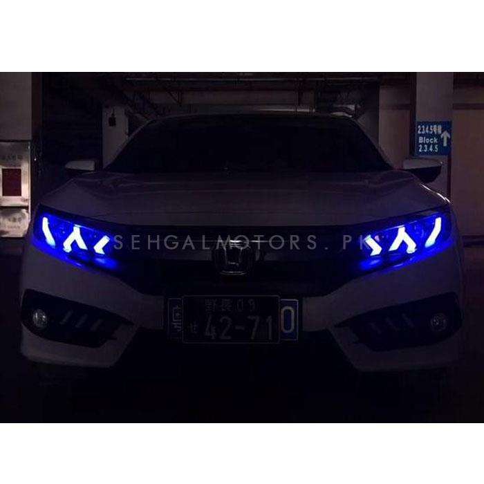 Honda Civic Lamborghini Huracan Style LED Head Lamps Light Pair - Model 2016-2021