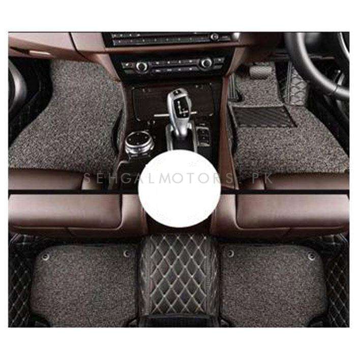 Toyota Fortuner 9D Floor Mats Mix Thread Black and Grey 3PC - Model 2016-2021