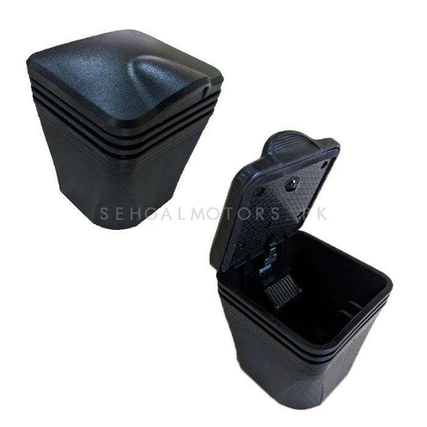 Square Shape Portable Car Ashtray For Smokers - Black