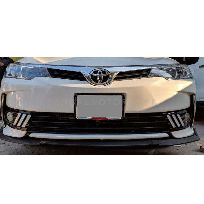 Toyota Corolla Mustang Style Face Lift Fog Lamps Light DRL Cover Chrome - Model 2017-2021