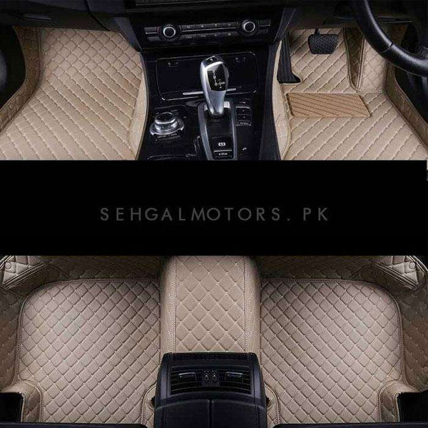 Honda Vezel - 7D Floor Mats - Beige - 3 Pcs Set