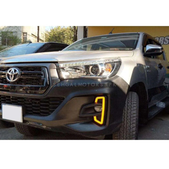 Toyota Hilux Rocco Fog Lamps Light DRL Covers Dual LED - Model 2016-2021