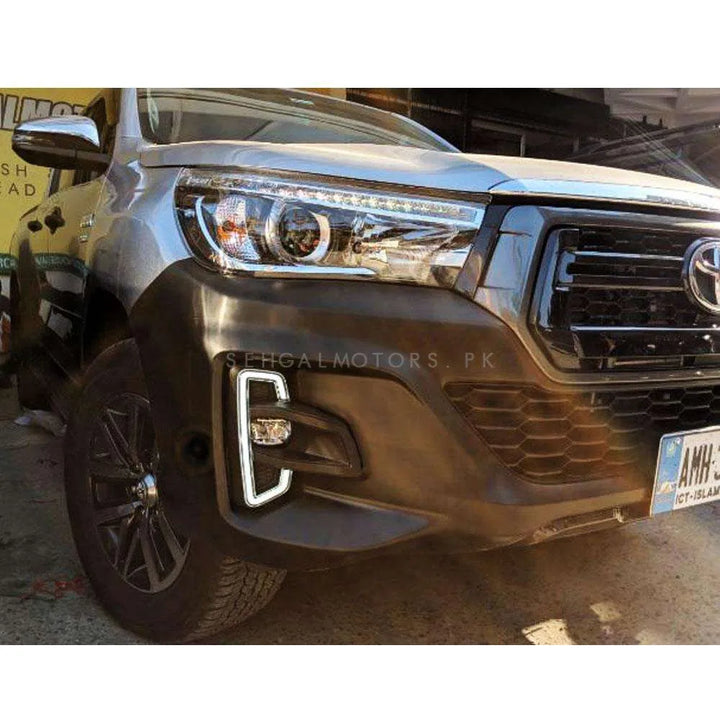 Toyota Hilux Rocco Fog Lamps Light DRL Covers Dual LED - Model 2016-2021