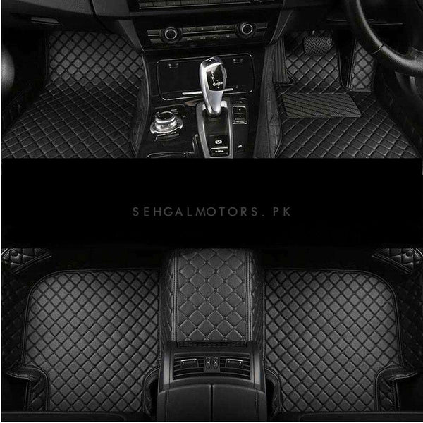 BMW X7 7D Floor Mats Black Multi Color Thread 3 Pcs - Model 2016-2018