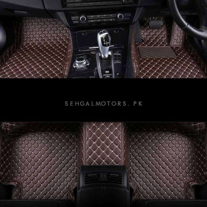 Audi A4 7D Luxury Floor Mats Coffee 3 Pcs - Model 2016-2018