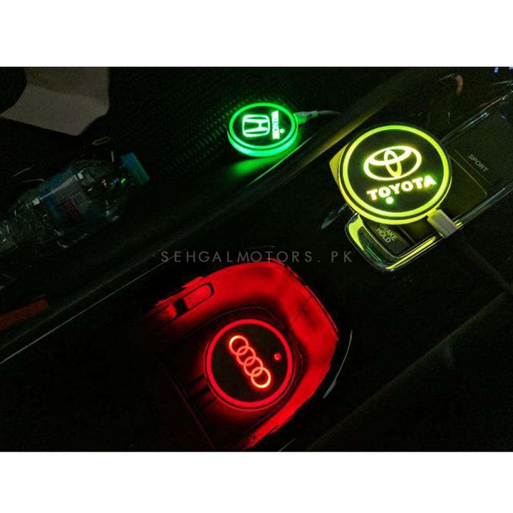 Honda RGB LED Car Cup Holder Plate - 1 piece