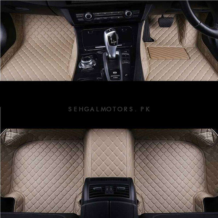 Toyota Fortuner 7D Stitched Floor Mat Beige 4 Pcs - Model 2016-2021