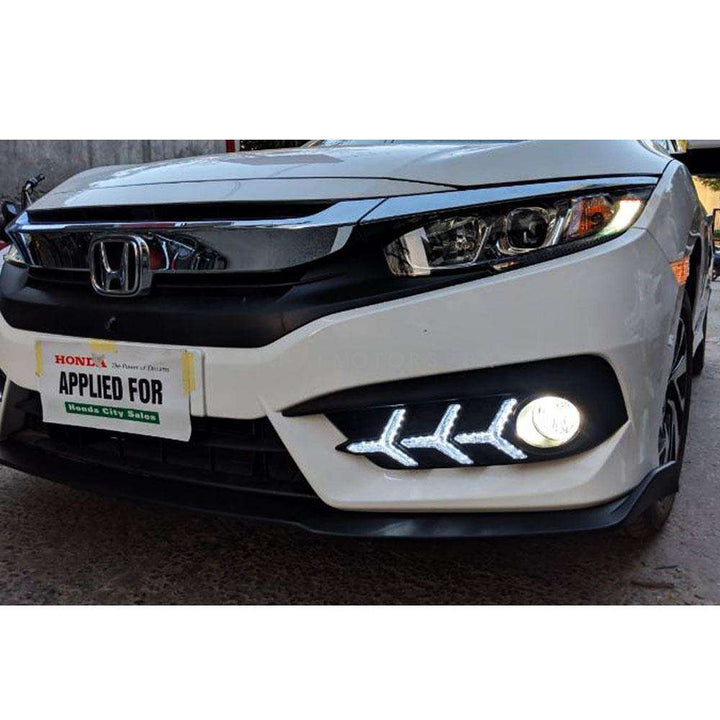 Honda Civic Fog Lamps Lights DRL Cover V3 Mustang Style - Model 2016-2021