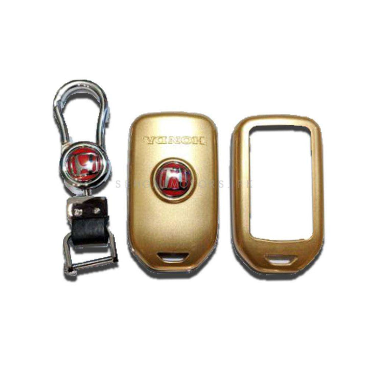 cHonda Civic Key Shell Case Cover With Civic Logo Golden