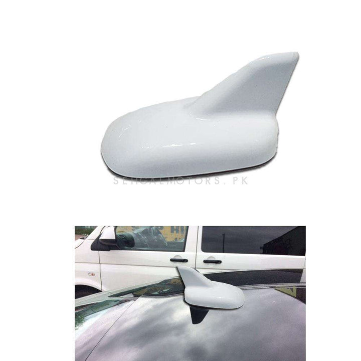 Jet White Shark Fin Car Antenna Stylish Decorative Purpose Unpainted