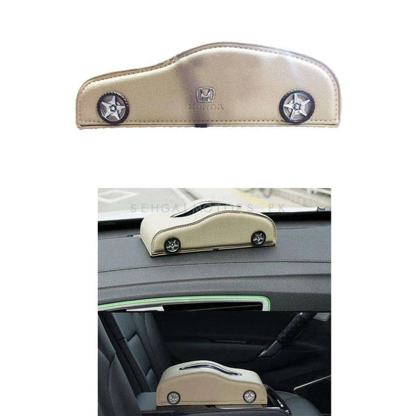 Car Style Leather Tissue Holder Case Box Beige