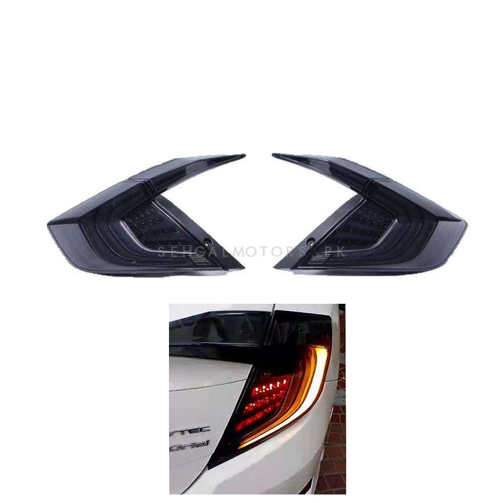 Honda Civic Lava Style Sequential Back Lamps Light Smoke Version 3 - Model 2016-2021