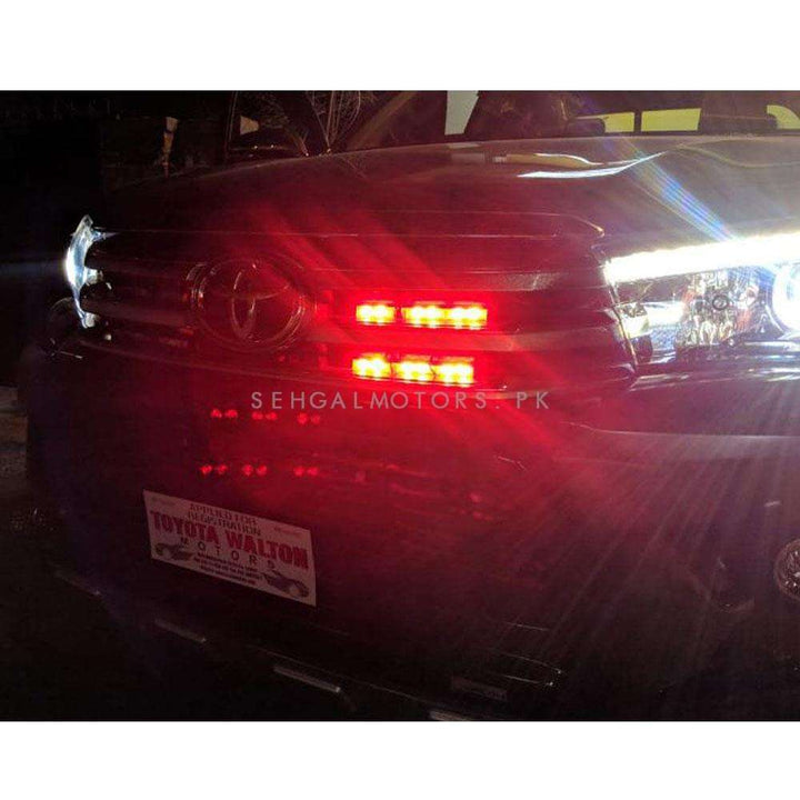 Police Red and Blue Flashers Light For Grille 2 pcs