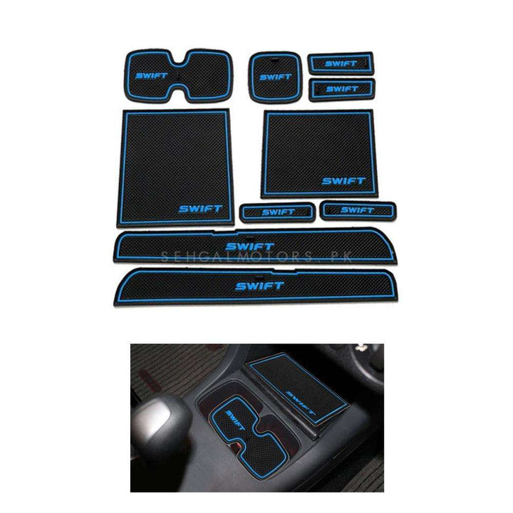 Suzuki Swift PVC Non Slip Interior Mats Blue - Model 2010-2018