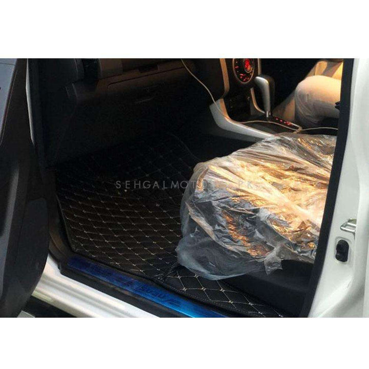 Isuzu DMax 7D Floor Mat Black Multi Color Thread 3 Pcs - Model 2018-2021