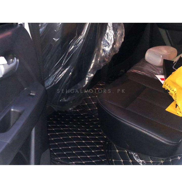 Isuzu DMax 7D Floor Mat Black Multi Color Thread 3 Pcs - Model 2018-2021