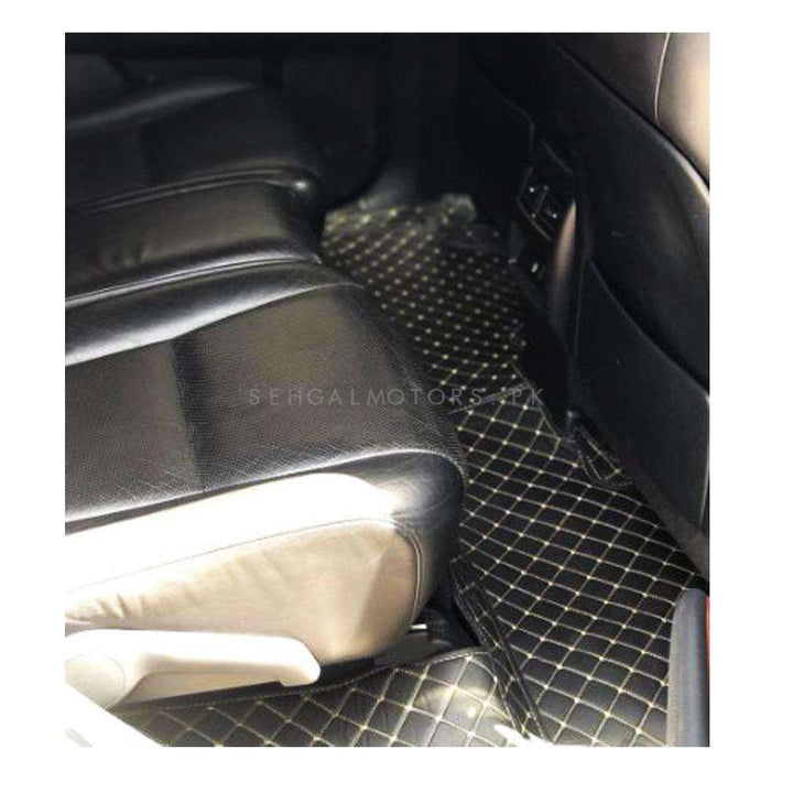 Lexus RX450 7D Floor Mats Black Multi Color Thread 3 Pcs - Model 2015-2018