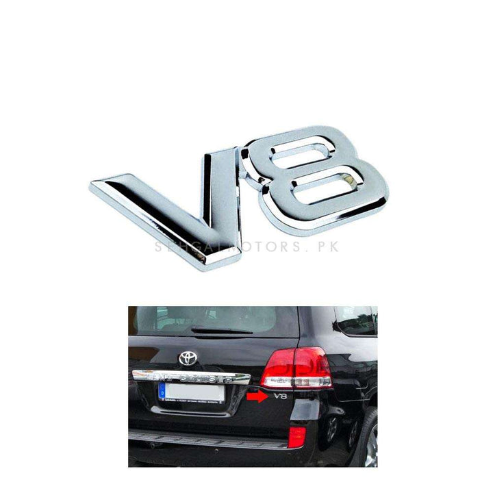 Toyota Land Cruiser OEM V8 Monogram logo Emblem original Chrome - Each