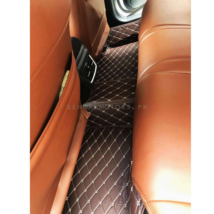 Honda Civic 7D Luxury Floor Mats Coffee 3 Pcs - Model 2016-2022