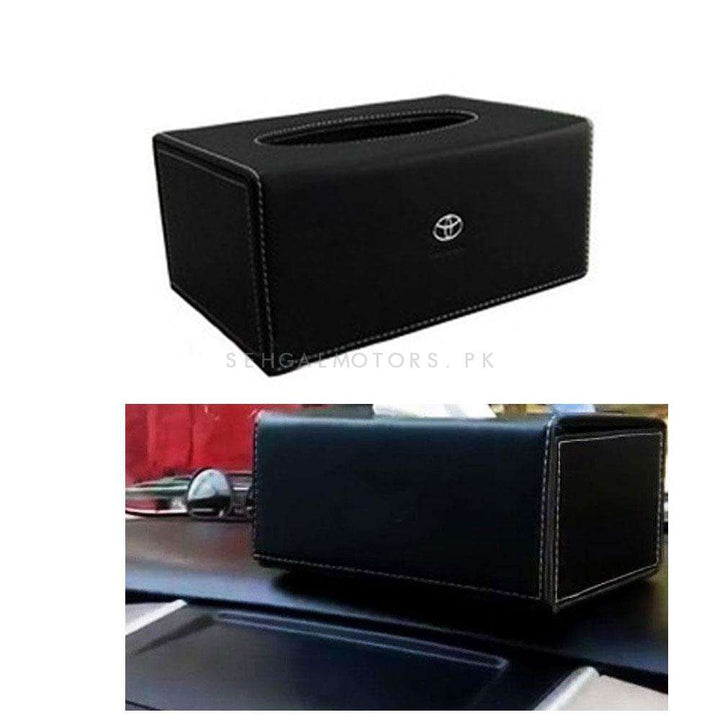 Toyota Leather Car Tissue Holder Case Box 9CM Black