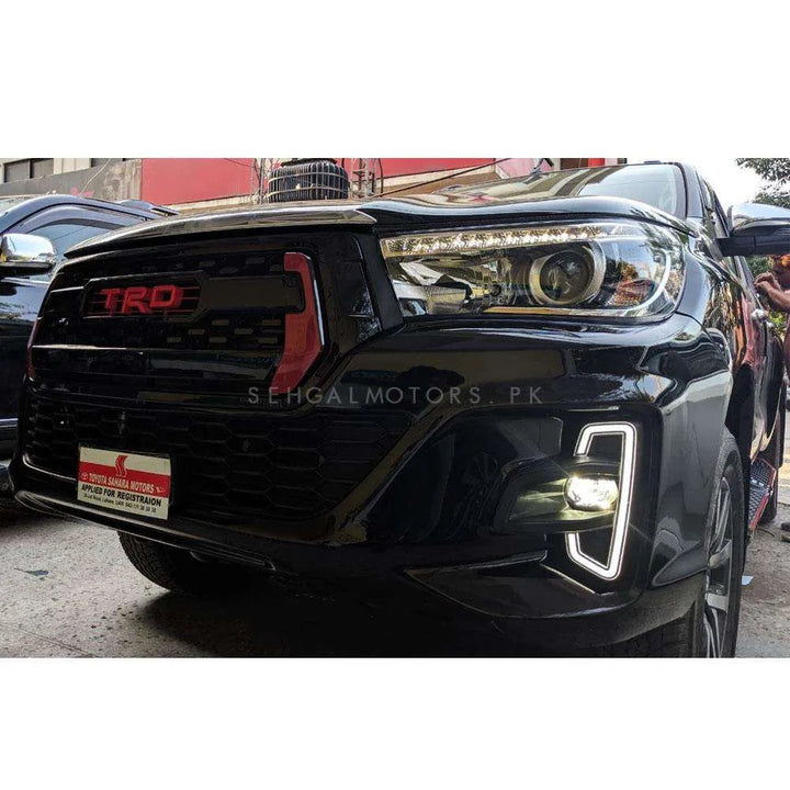 Toyota Hilux Rocco Fog Lamps Light DRL Covers Dual LED - Model 2016-2021