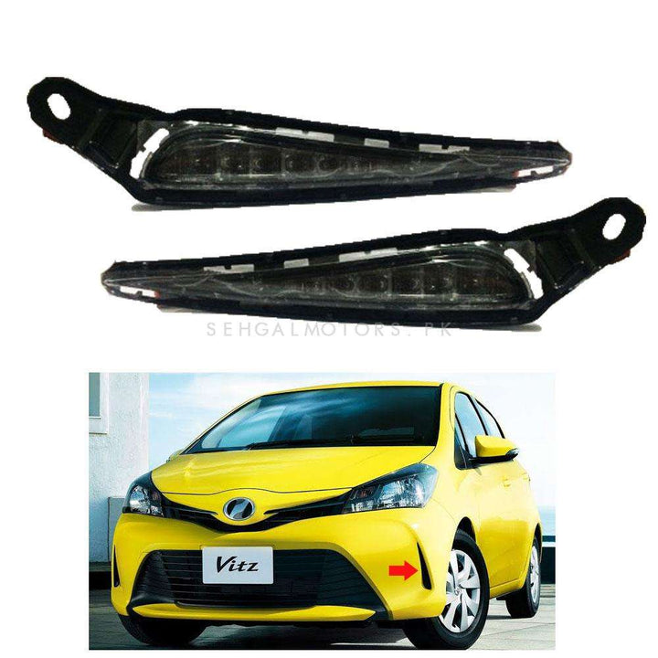 Toyota Vitz DLAA LED Fog Lights DRL Smoke TY-110 - Model 2015-2016