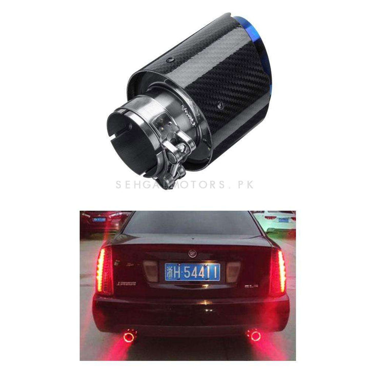 Carbon Fiber LED Exhaust Tip Muffler Pipe - Red