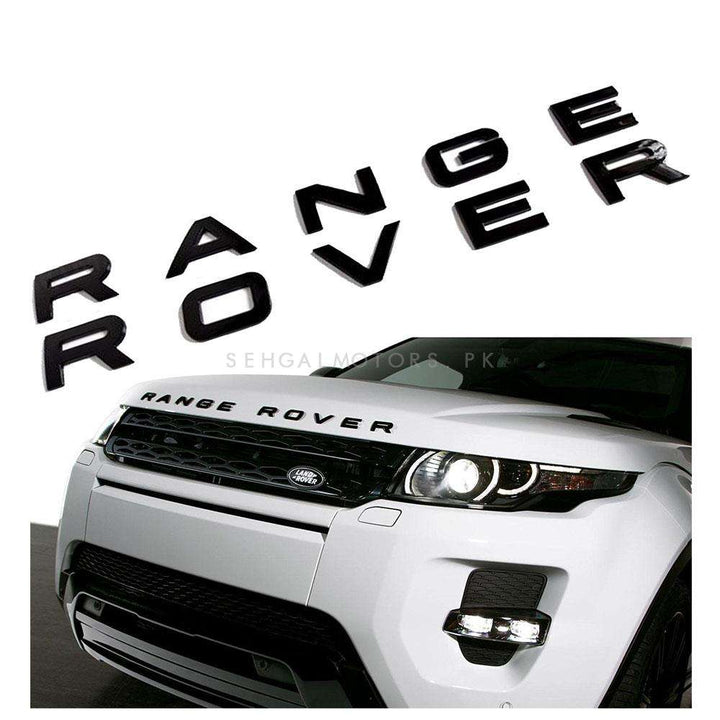 Range Rover Alphabet Letters Bonnet Hood Logo Black