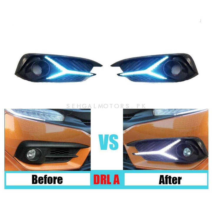 Honda Civic Fog Lamps Lights DRL Cover Sword Style - Model 2016-2021