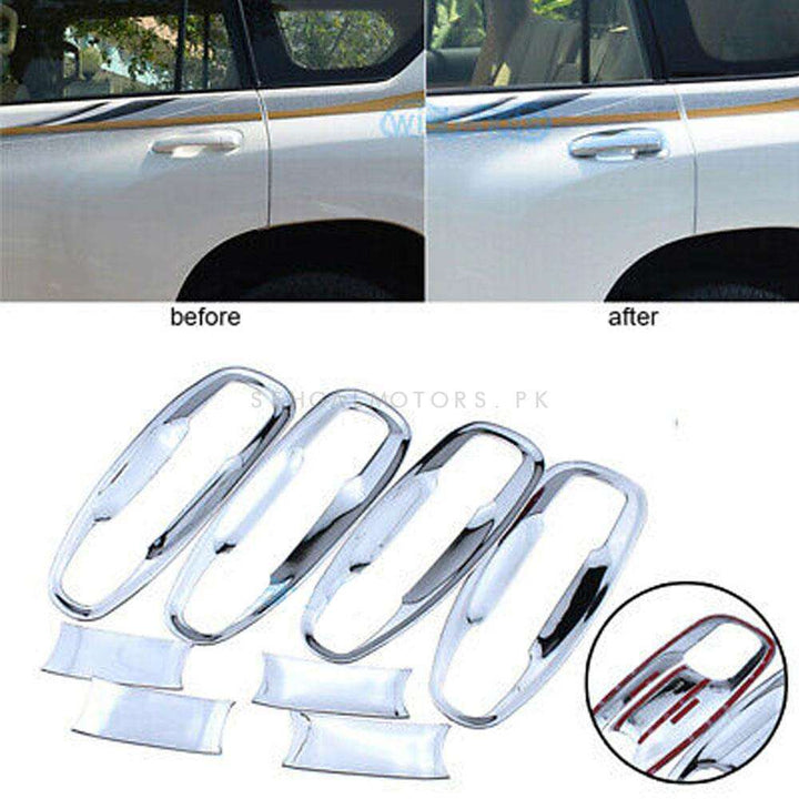 Toyota Prado Chrome Side Door Handle Bowl Cover Trim - Model 2009-2021