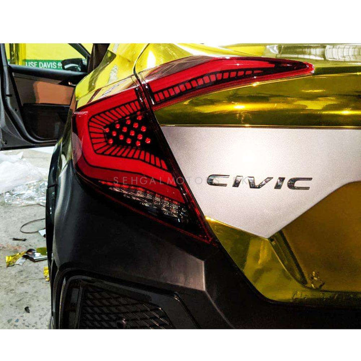 Honda Civic Snake Style Lava Back Lamps Lights Smoke- Model 2016-2021