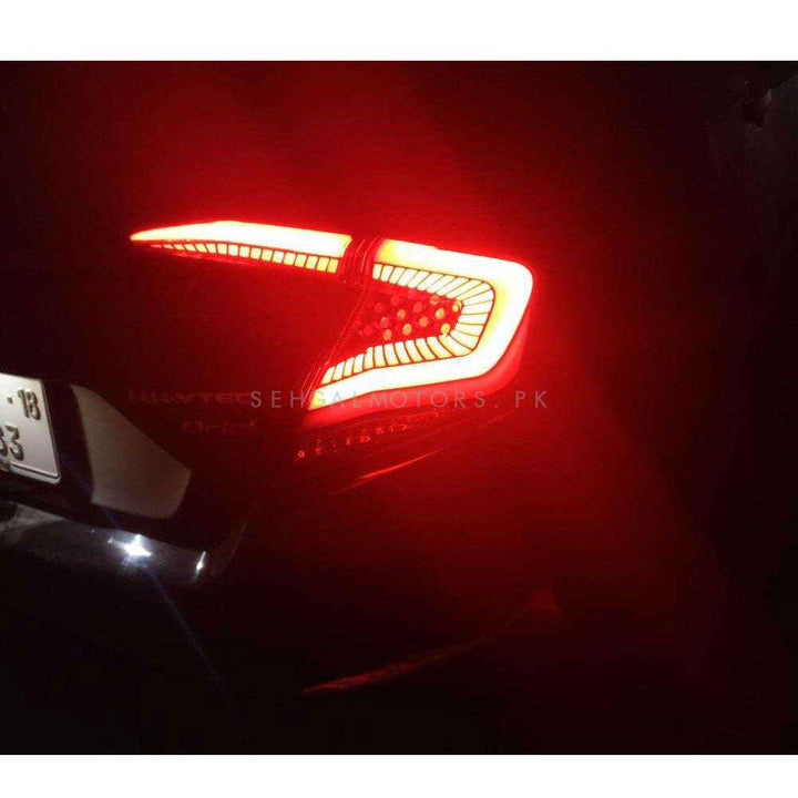 Honda Civic Snake Style Lava Back Lamps Light Red- Model 2016-2021