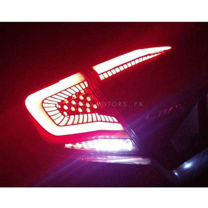 Honda Civic Snake Style Lava Back Lamps Light Red- Model 2016-2021