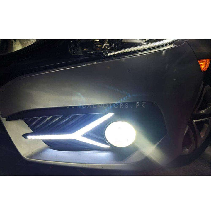 Honda Civic Fog Lamps Lights DRL Cover Sword Style - Model 2016-2021