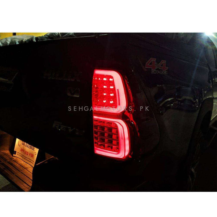 Toyota Hilux Revo/Rocco Smoke LED Tail Back Lamp Light Set V2