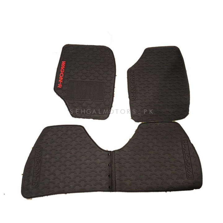 Suzuki Wagon R Custom Fit PVC Rubber Floor Mat Black Mix Design 3 Pcs - Model 2014-2021