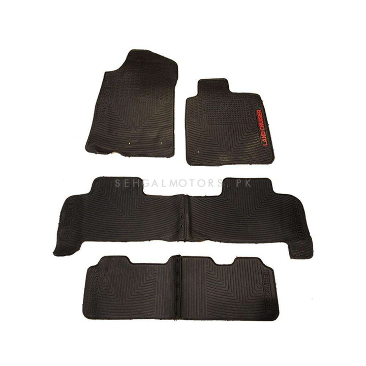 Toyota Land Cruiser Custom Fit PVC Rubber Floor Mat Black Mix Design 4 Pcs - Model 2015-2021