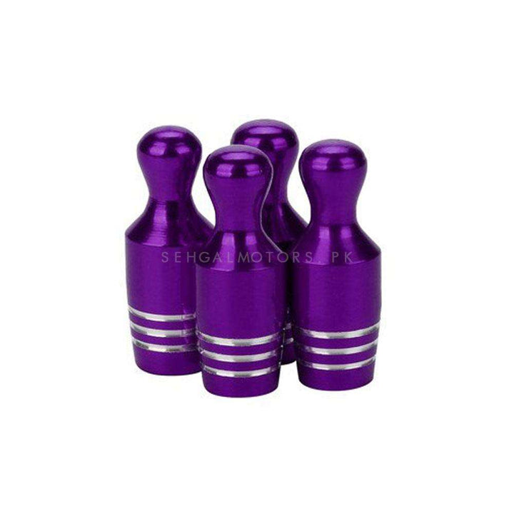 Tire Tyre Air Valve Nozzle Caps Purple - 4 Pieces