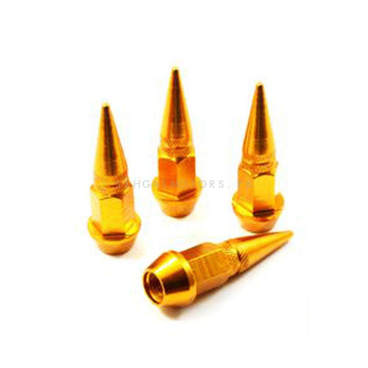 Bullet Tire Tyre Air Valve Nozzle Caps Golden Color