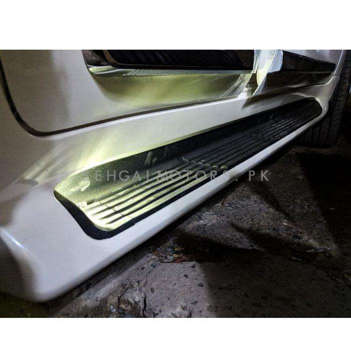 Toyota Land Cruiser Foot Steps ABS Plastic LED Cover White - Model 2015-2021