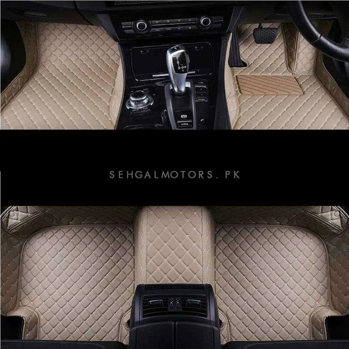 Honda Civic 7D Stitched Floor Mat Beige - Model 2012-2016