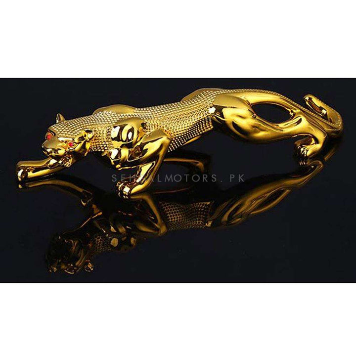 Jaguar Leopard Sculpture For Dashboard Decoration Purpose Large - Golden