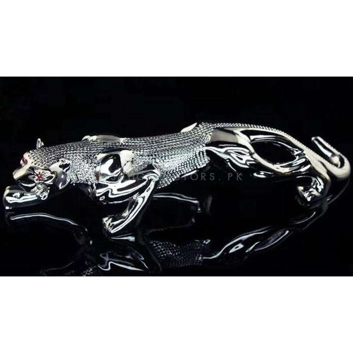 Jaguar Leopard Sculpture For Dashboard Decoration - Chrome