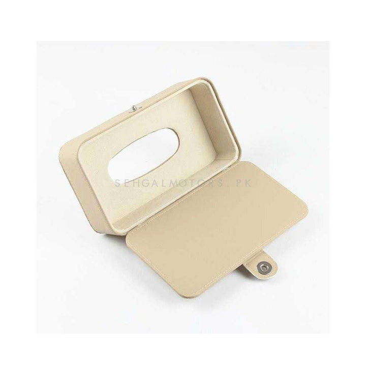 Facial Car Sun Visor / Sunshade Tissue Holder Case Box Beige